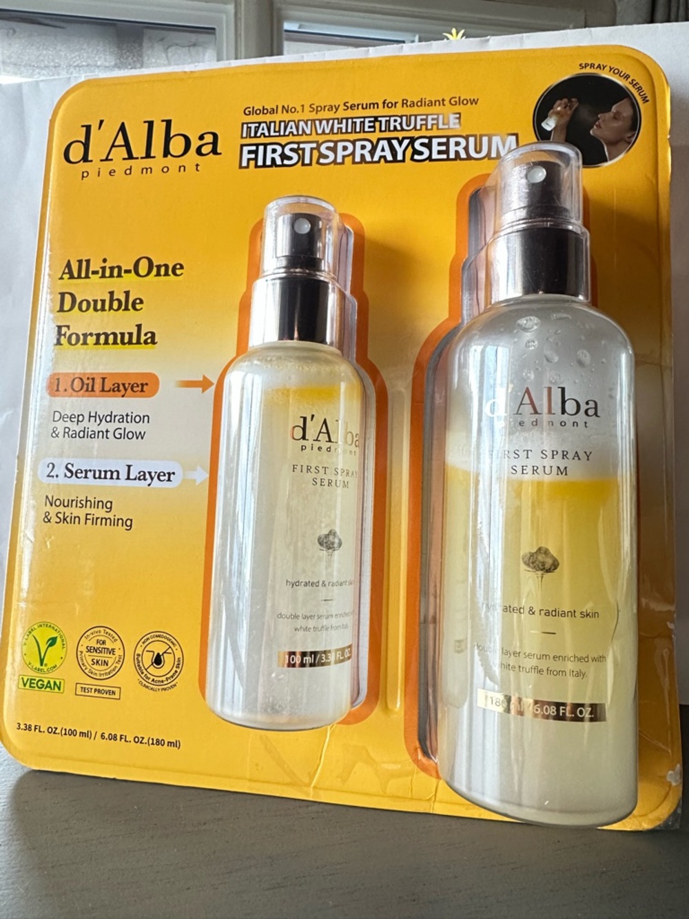 6.08oz & 3.38oz d’Alba Piedmont First Spray Serum Italian White Truffle